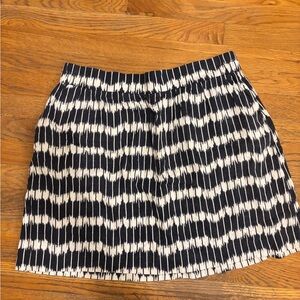 Women's Navy and White Patterned Skirt